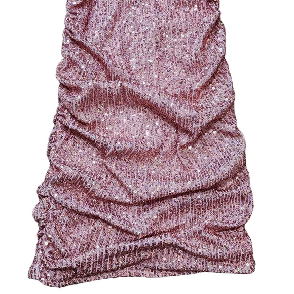 Hello Molly Replay Button Pink Sequin Mini Dress NWT - Picture 5 of 12